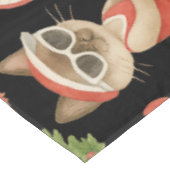 Tennis kerstthema voor kattenliefhebbers tafelkleed (Gekanteld)