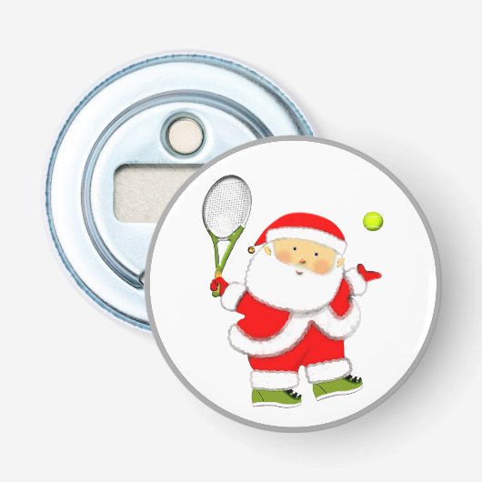 Tennis Kerstvakantie Button Flesopener (Voorkant)