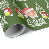Tennis Kerstvakantie met Sinterklaas groen Cadeaupapier (Rol Hoek)