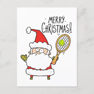 Tennis kerstvakantiekaart met bal en Sinterklaas Briefkaart
