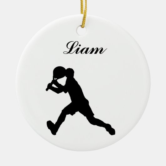 Tennis-kerstversiering op maat (mannelijk) keramisch ornament (Voorkant)