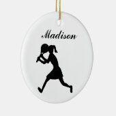 Tennis-kerstversiering op maat (vrouw) keramisch ornament (Rechts)