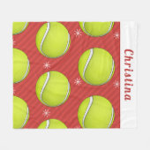 Tennis Kerstwinter Stijl op maat van rood Fleece Deken (Voorkant (Horizontaal))