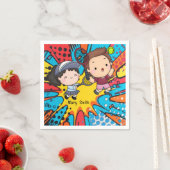 Tennis Kind Verjaardagsfeest Abstracte Achtergrond Servet (Insitu)