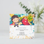 Tennis Kind verjaardagsfeestje Kaart (Staand voorkant)