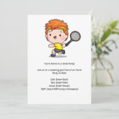 Tennis Kind verjaardagsfeestje Kaart (Staand voorkant)