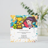 Tennis Kind verjaardagsfeestje Kaart (Staand voorkant)