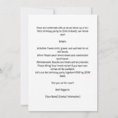 Tennis Kind verjaardagsfeestje Kaart (Achterkant)