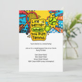 Tennis Kind verjaardagsfeestje Kaart (Staand voorkant)