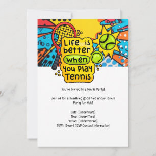 Tennis Kind verjaardagsfeestje Kaart