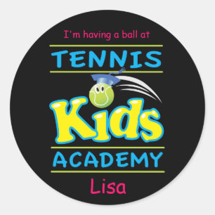Tennis Kinder Academy_I heeft een ball_personalize Ronde Sticker