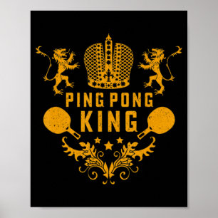 Tennis King Fun Ping Pong Gift and Table Spo Poster
