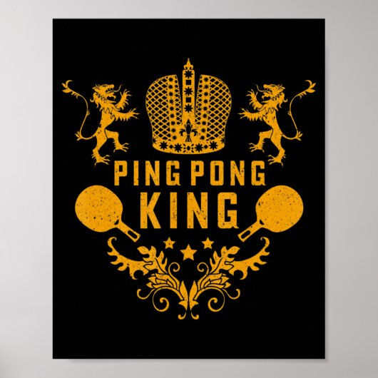 Tennis King Fun Ping Pong Gift and Table Spo Poster (Voorkant)