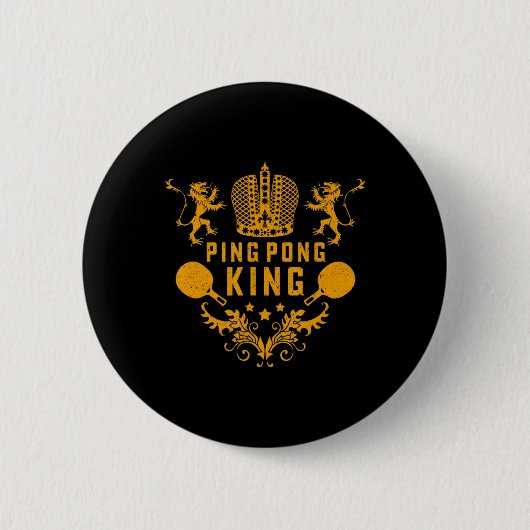 Tennis King Fun Ping Pong Gift and Table Spo Ronde Button 5,7 Cm (Voorkant)