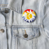 Tennis-knop met koel kogelontwerp ronde button 5,7 cm (In situ)