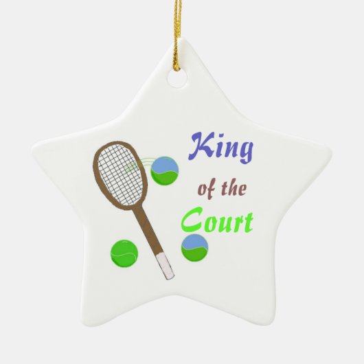 Tennis - Koning van het Hof Keramisch Ornament (Voorkant)