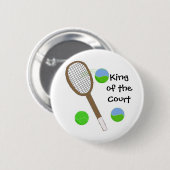 Tennis - Koning van het Hof Ronde Button 5,7 Cm (Voorkant /achterkant)