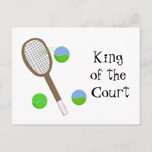 Tennis - Koning van het veld Briefkaart (Voorkant)