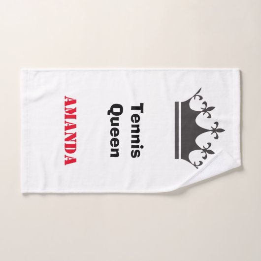 Tennis koningin modern personaliseert tekst met kr handdoek (Handdoek)