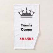 Tennis koningin modern personaliseert tekst met kr handdoek (Handdoek)