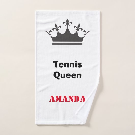 Tennis koningin modern personaliseert tekst met kr handdoek (Handdoek)