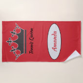 Tennis koningin modern personaliseert tekst met kr strandlaken (Voorkant)