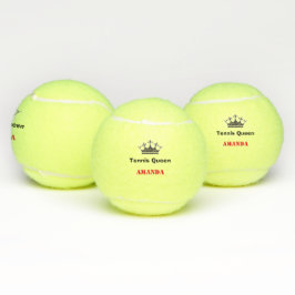 Tennis koningin modern personaliseert tekst met kr tennisballen