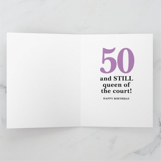 Tennis Koningin van de Rechtbank Gepersonaliseerde Kaart (Binnen)