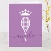 Tennis Koningin van de Rechtbank Gepersonaliseerde Kaart (Gele Bloem)
