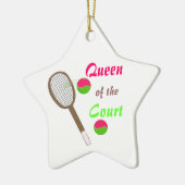 Tennis - Koningin van het Hof Keramisch Ornament (Links)