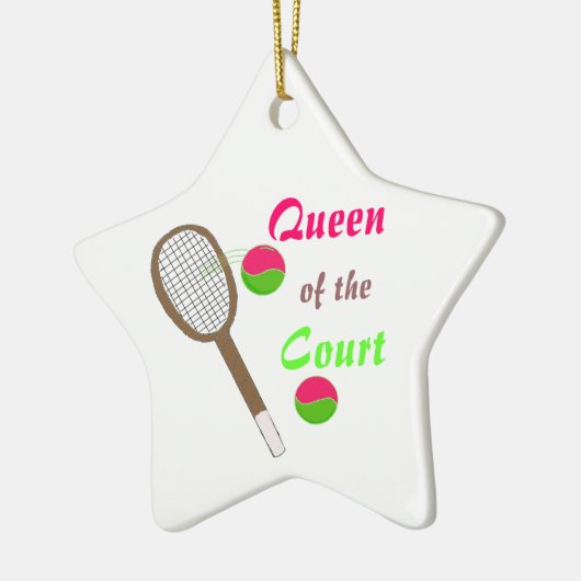 Tennis - Koningin van het Hof Keramisch Ornament (Links)