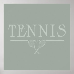  Tennis Kunst geïllustreerd KLANTENKLEUR Poster