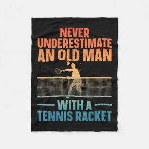 Tennis Kunst Voor Mannen Opa Tennis Liefhebber Ten Fleece Deken