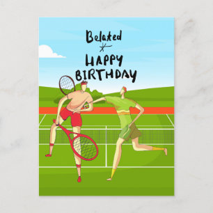 Tennis Laat Verjaardagsgeschenk aan Tennisspelers Briefkaart