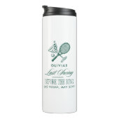 Tennis Laatste Swing Voor de Ring Bachelorette Thermosbeker (Geroteerd rechts)