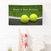 Tennis-label op zwarte en groene achtergrond spandoek (Insitu)