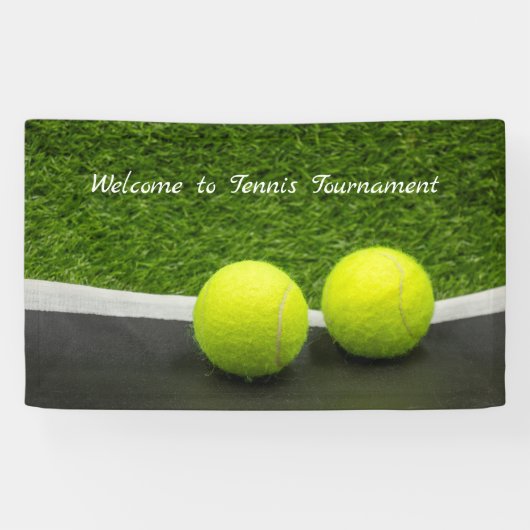 Tennis-label op zwarte en groene achtergrond spandoek (Horizontaal)