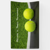 Tennis-label op zwarte en groene achtergrond spandoek (Verticaal)