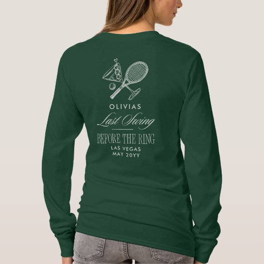 Tennis Last Swing Before The Ring Bachelorette T-shirt (Achterkant)