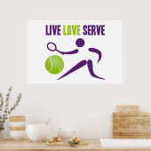 Tennis: Leef. Liefde. Serve. Poster (Keuken)