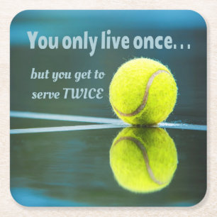 Tennis leeft één keer, twee keer zeven, Tennis B Kartonnen Onderzetters