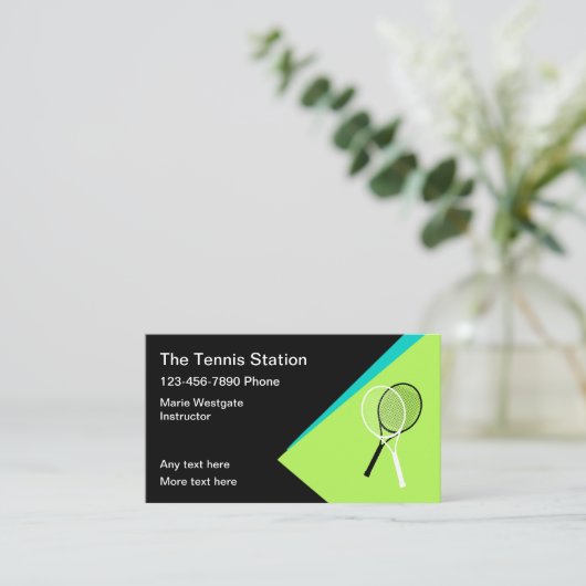 Tennis Lessons Appointment Visitekaartjes (Staand voorkant)