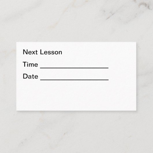 Tennis Lessons Appointment Visitekaartjes (Achterkant)