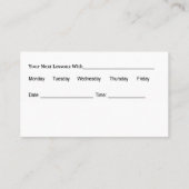 Tennis Lessons Appointons Visitekaartjes Sjabloon (Achterkant)