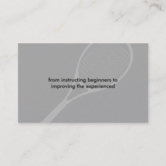 Tennis Lessons Instructor Visitekaartje (Achterkant)
