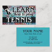 Tennis Lessons Visitekaartjes - Blauw rood (Voorkant / Achterkant)