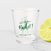 Tennis Let's Make a Racket Bachelorette-feest Shot Glas (Voorkant)