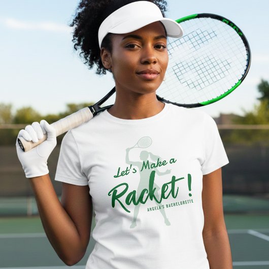 Tennis Let's Make a Racket Bachelorette-feestje T-shirt