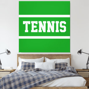 TENNIS Leuk Atletisch Helder Groen Witte Strepen Canvas Afdruk