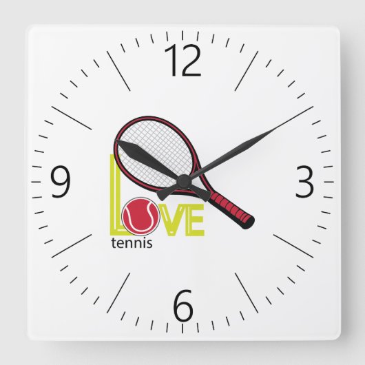 Tennis leuk vinden vierkante klok (Voorkant)